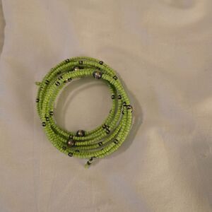 Retired SILPADA Jewelry Lime Green & Sterling Silver Bead Wrap Bracelet